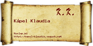 Kápel Klaudia névjegykártya