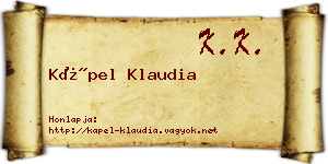Kápel Klaudia névjegykártya