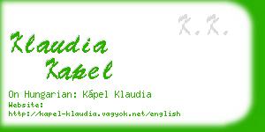 klaudia kapel business card