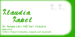 klaudia kapel business card